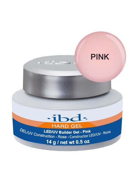 IBD Hard Gel LED/UV Builder Gel - Pink (tirštas rožinis gelis) 14g